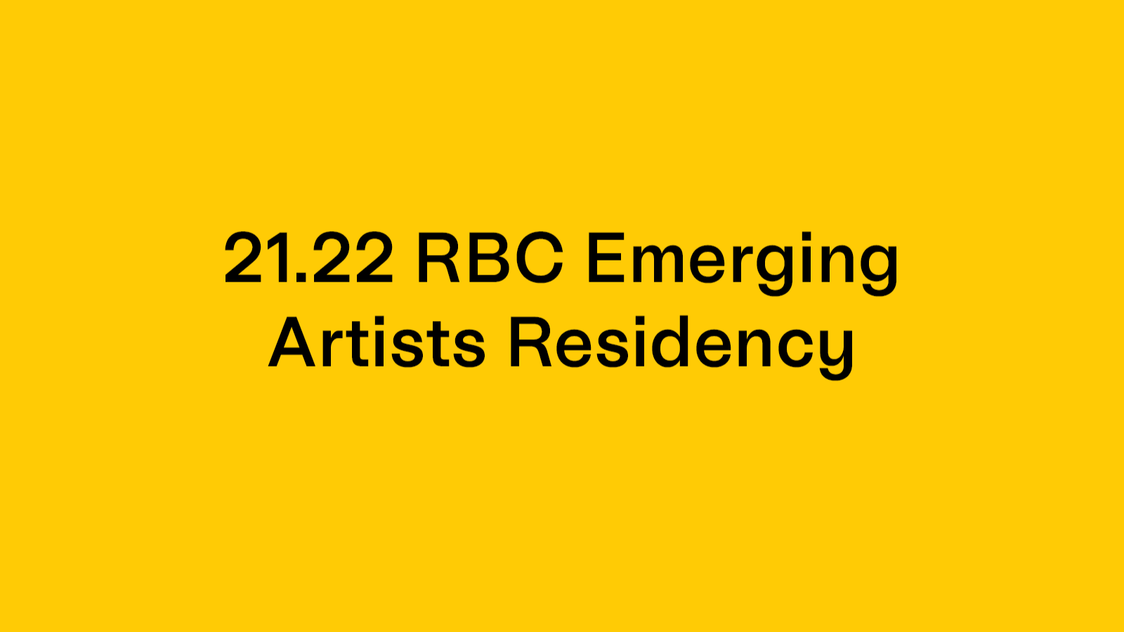 RBC Emerging Artist Residency