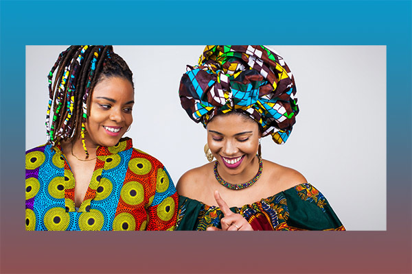 two african women in colourful clothes